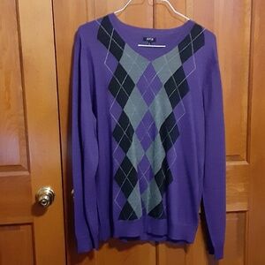Apt 9 Purple Argyle Pullover Sweater